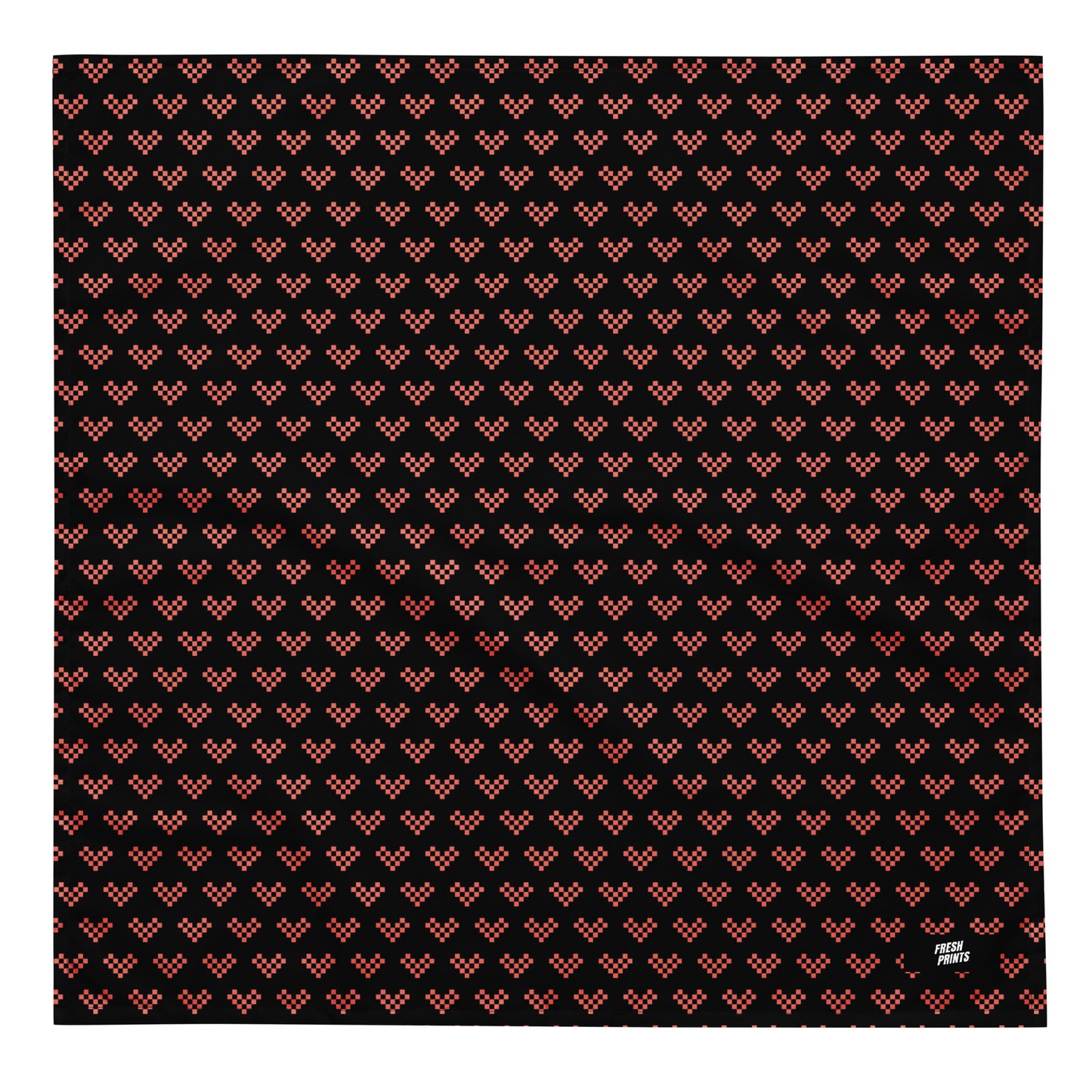 Pixel Heart All-over print bandana - Black & Pink