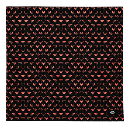 Pixel Heart All-over print bandana - Black & Pink