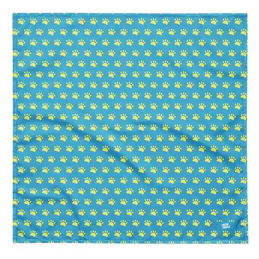 Paws All-over print bandana - Blue Yellow