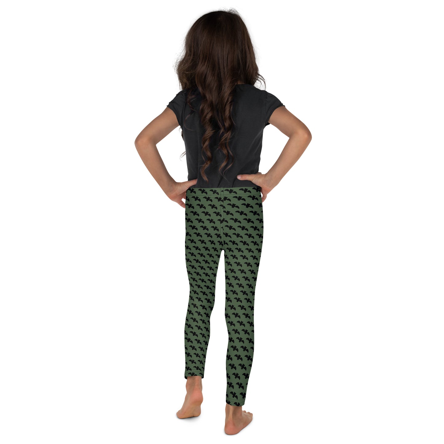 Bat Kids Leggings - Army Green