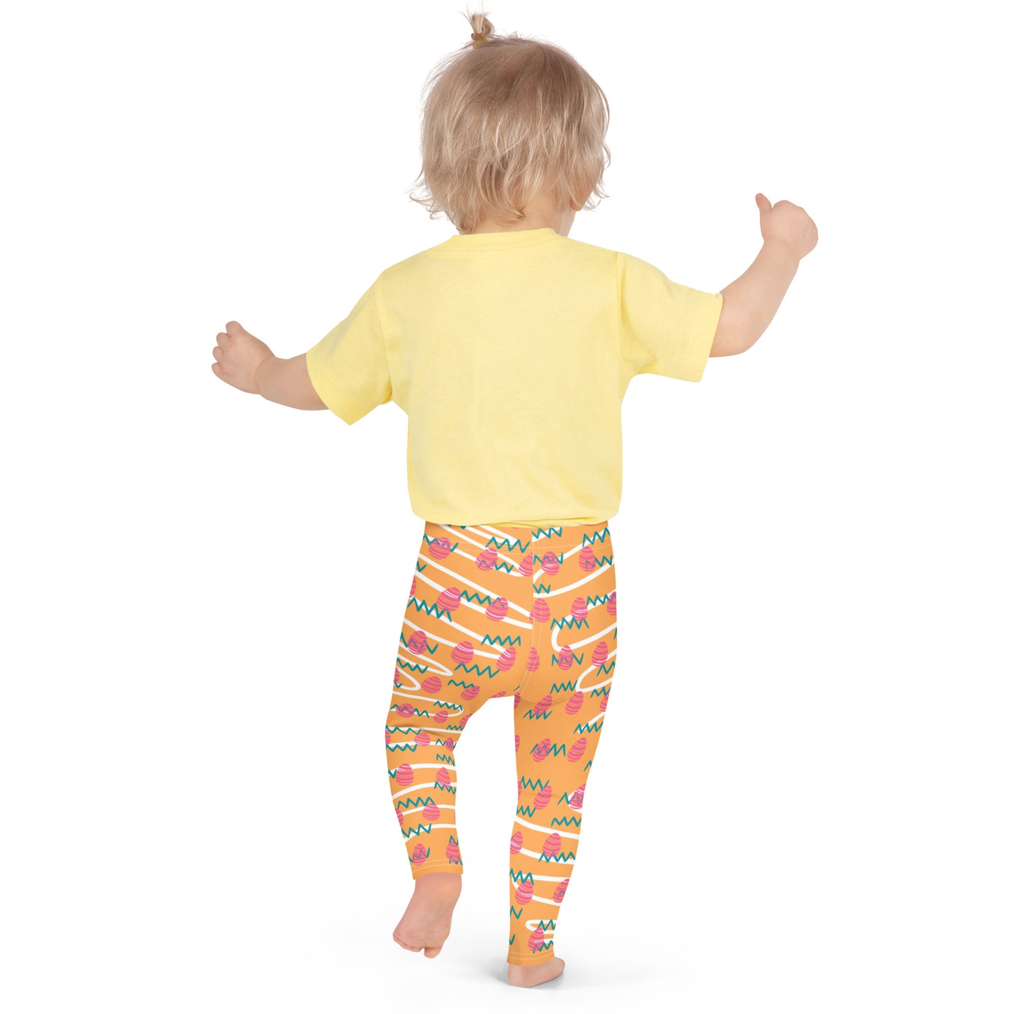 Easter Egg Fun Print Kid's Leggings - Orange