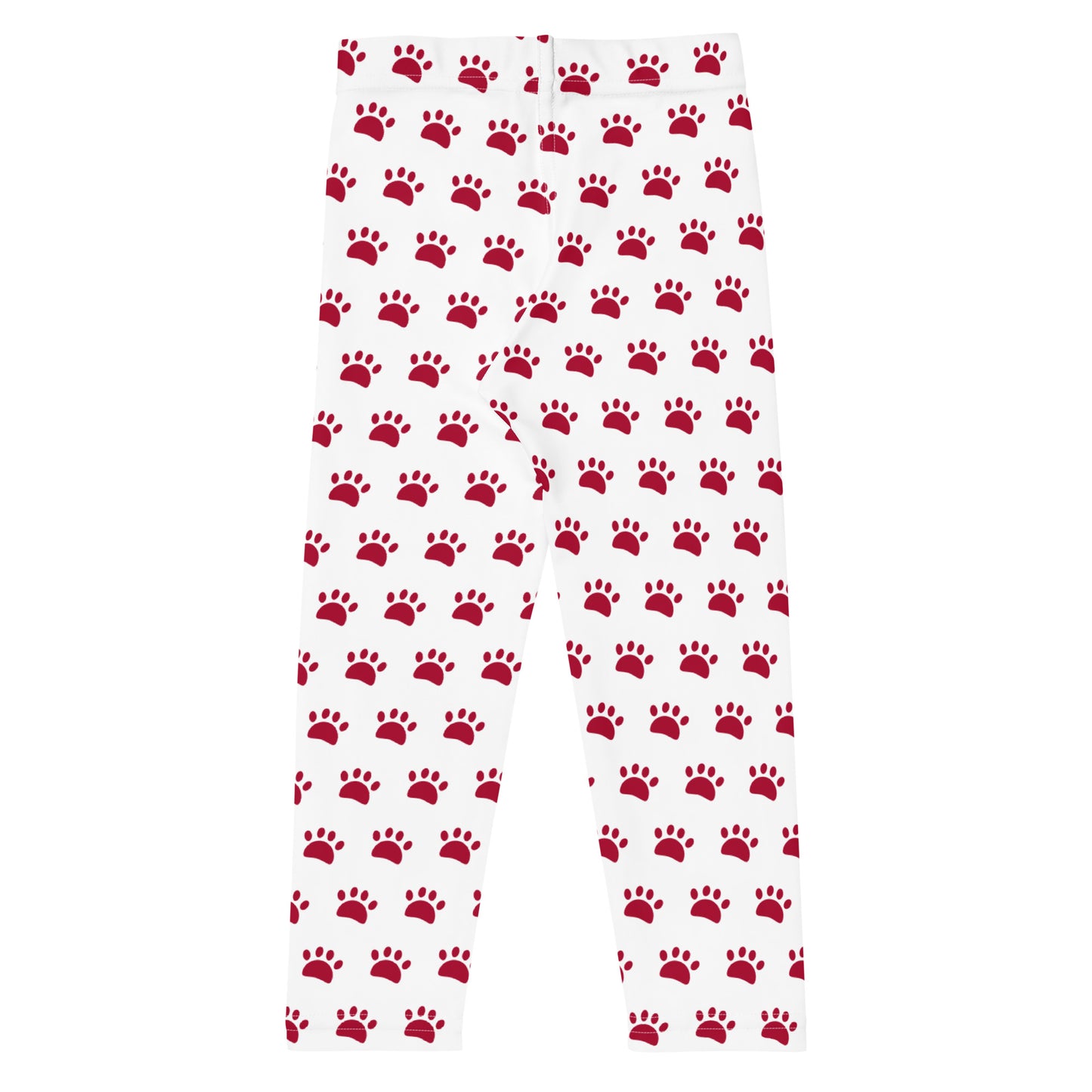 Paws Kid's Leggings - White & Burgundy