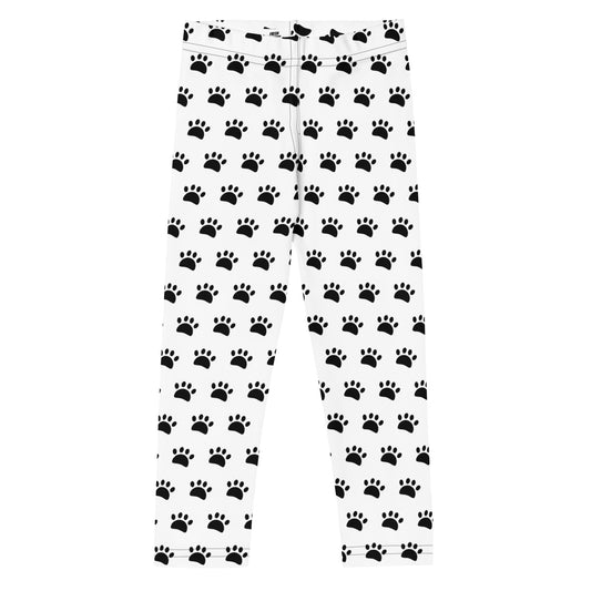 Paws Kid's Leggings - White & Black