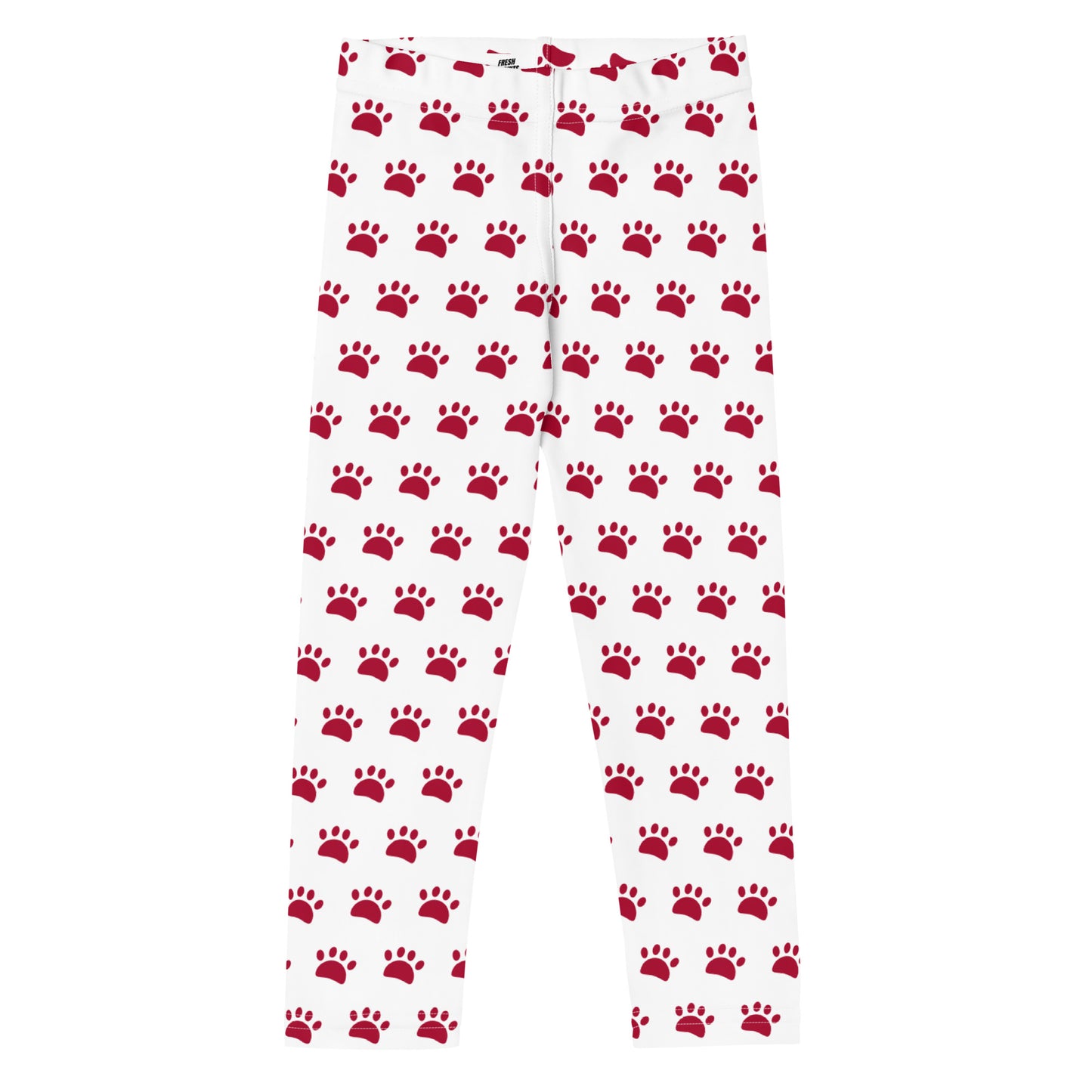 Paws Kid's Leggings - White & Burgundy