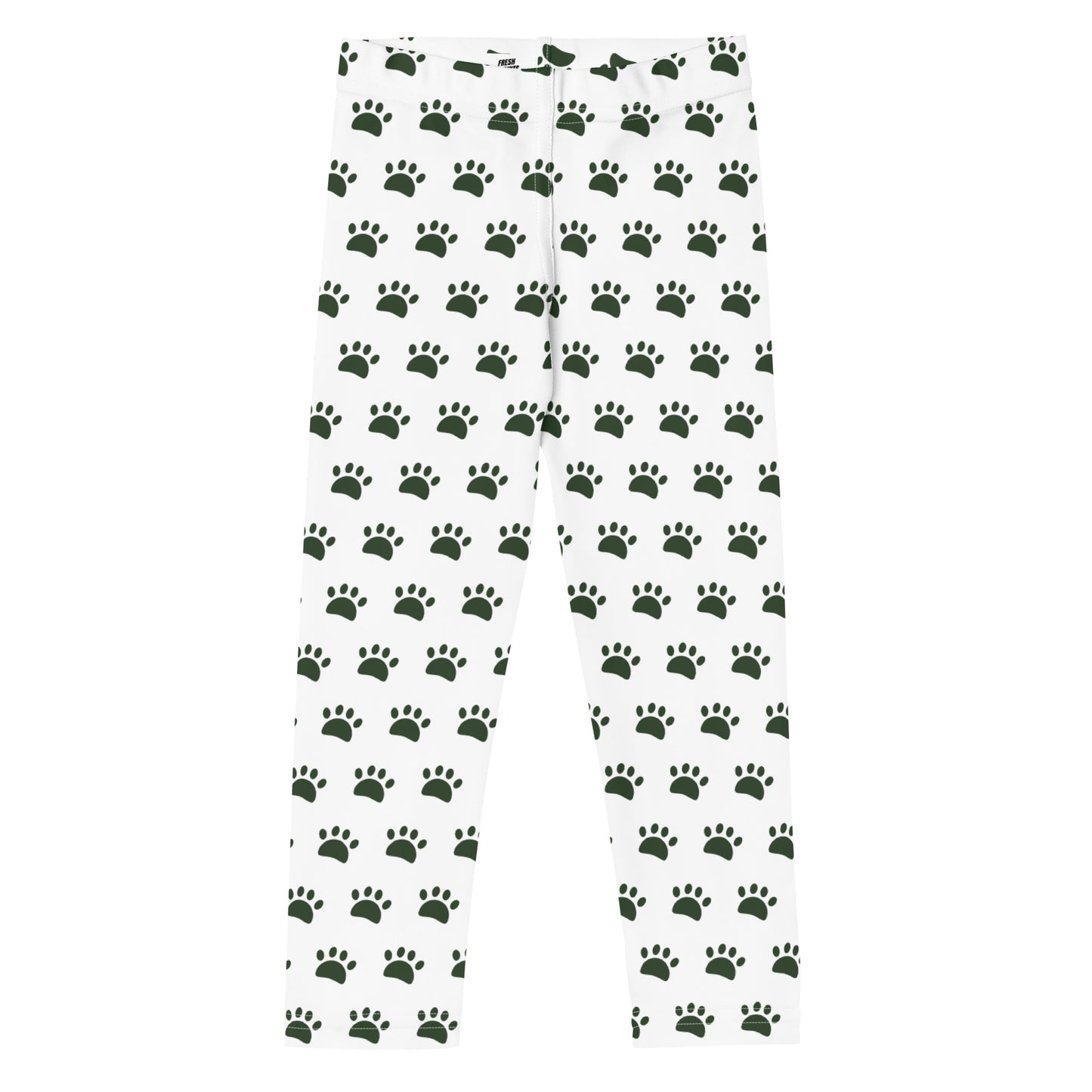 Paws Kid's Leggings - White & Green