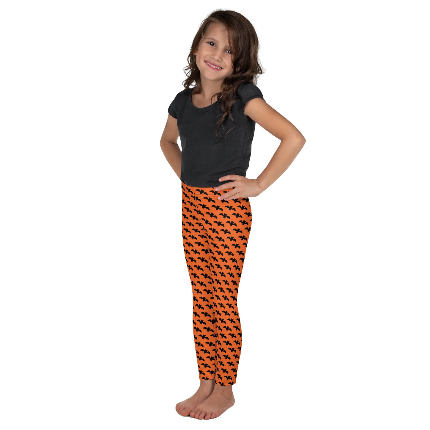 Bat Kids Leggings - Light Orange