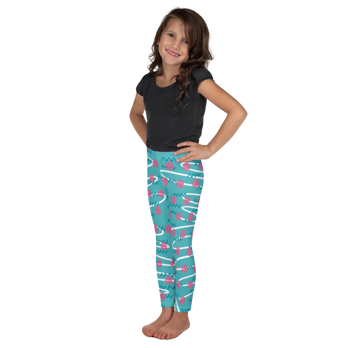 Easter Egg Fun Print Kid's Leggings - Blue