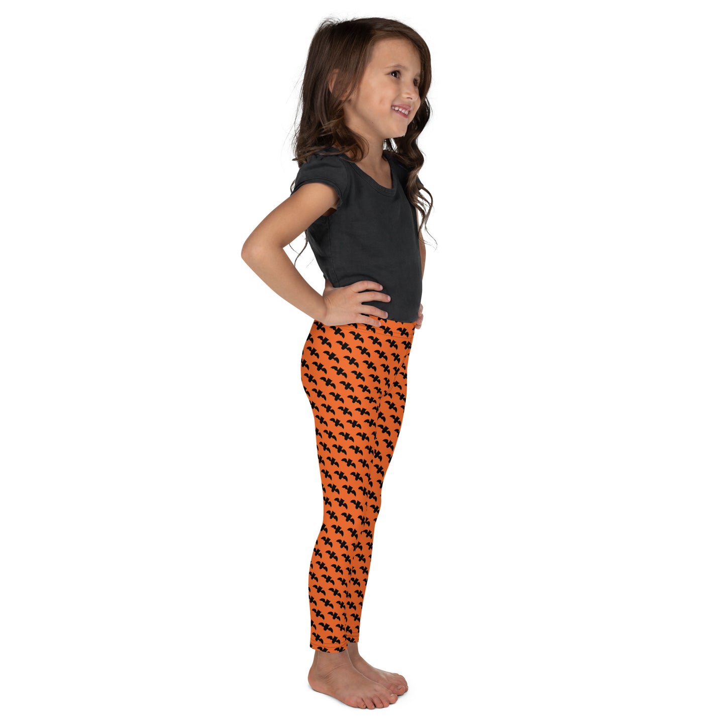 Bat Kids Leggings - Light Orange