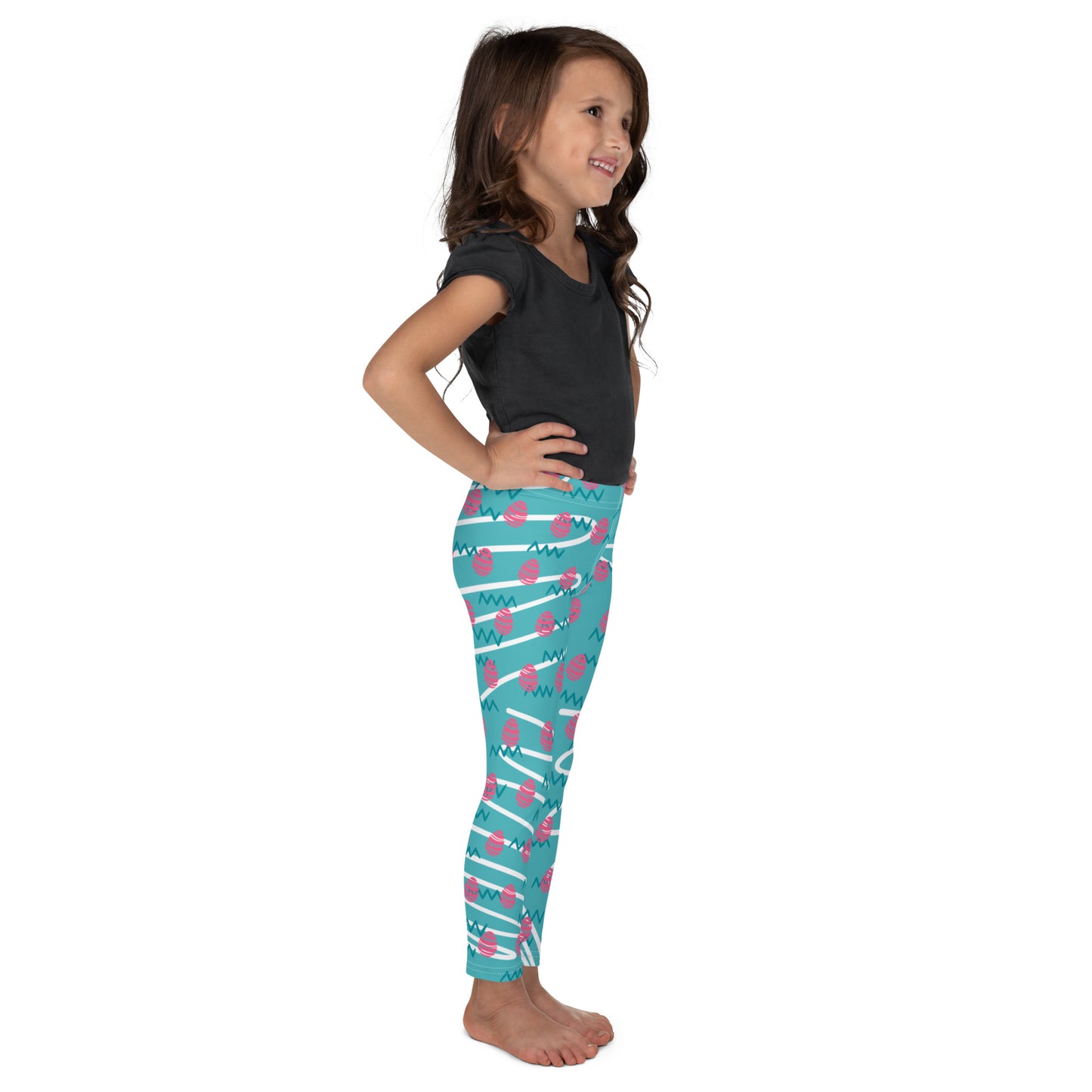 Easter Egg Fun Print Kid's Leggings - Blue