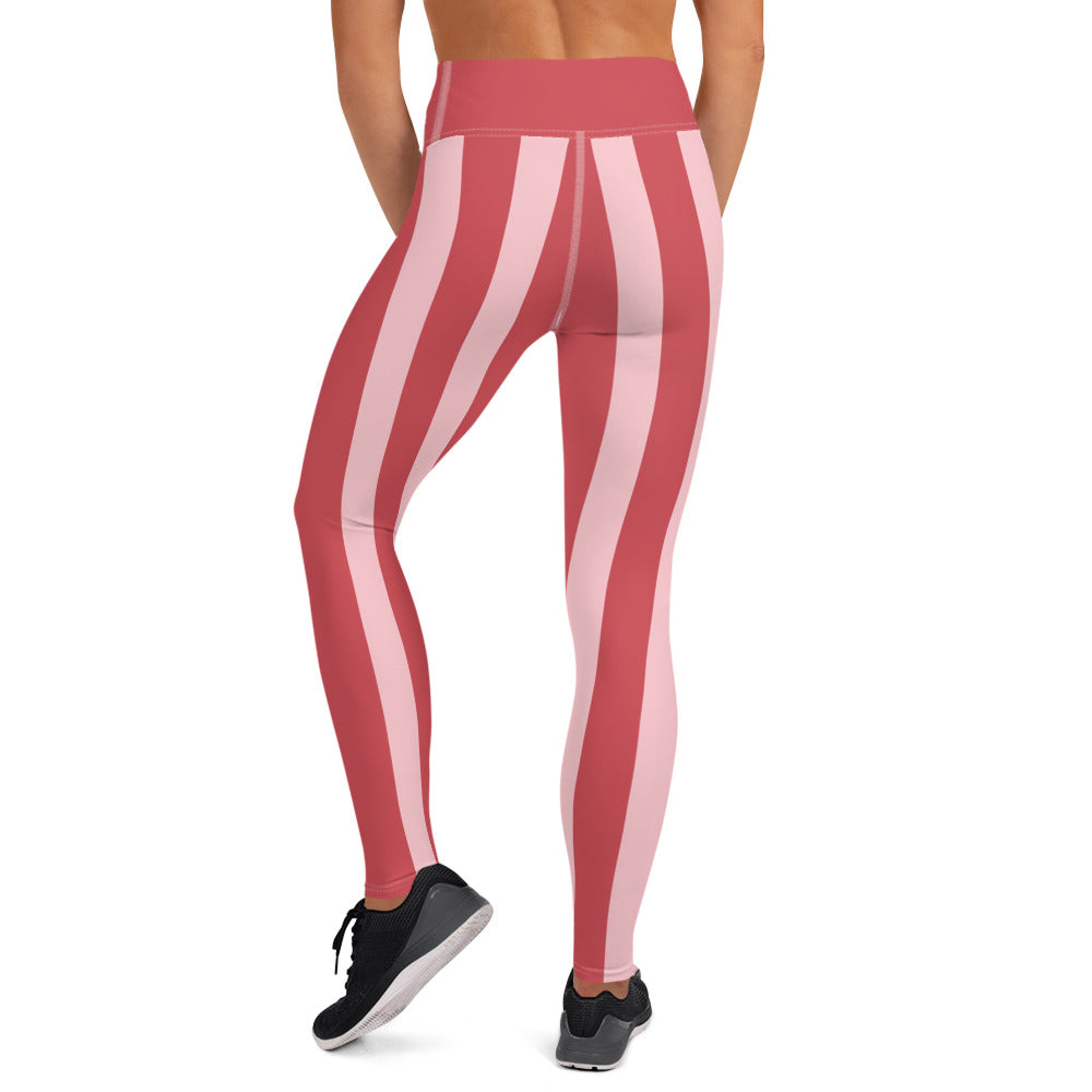 Stripe Yoga Leggings - Pink