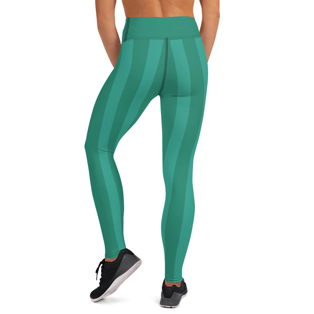 Stripe Yoga Leggings - Green