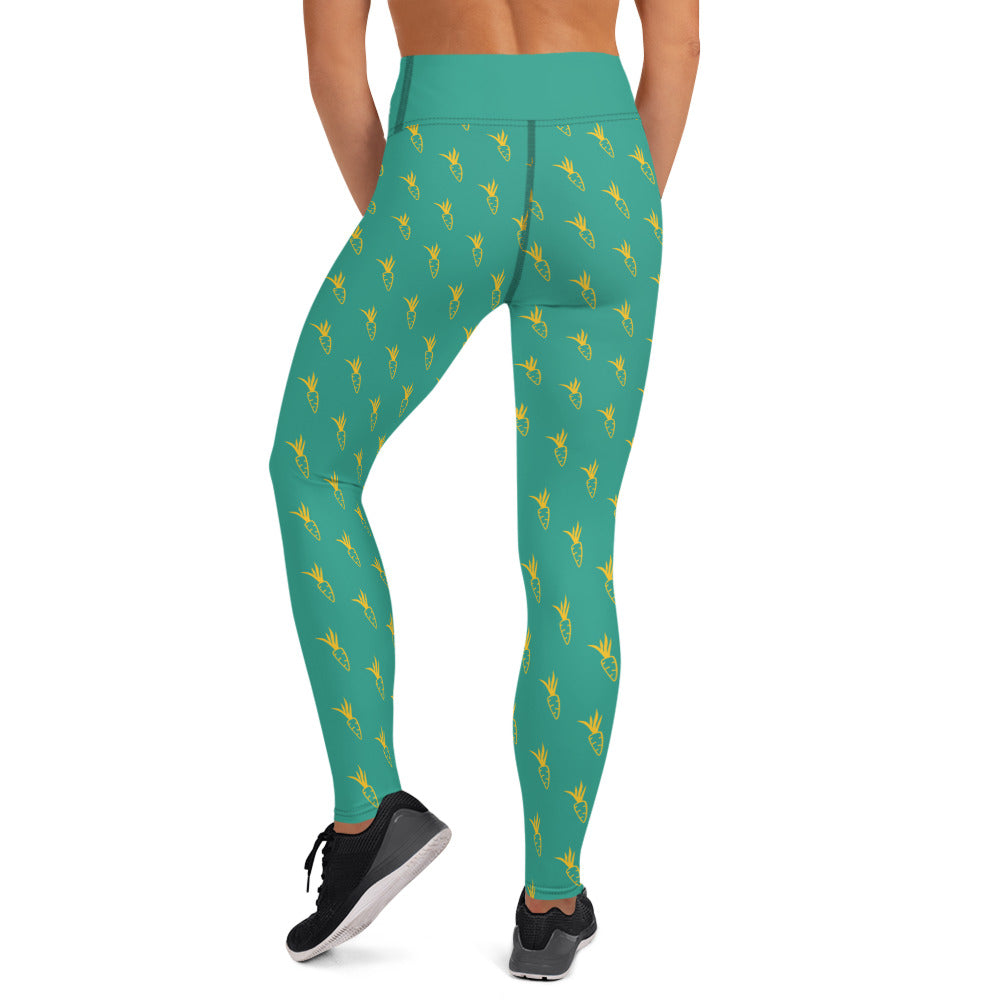 Carrot Yoga Leggings -  Green & Yellow