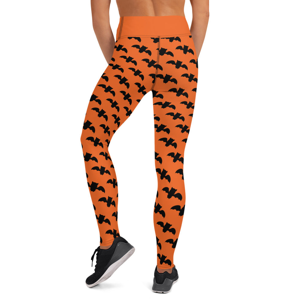 Bat Yoga Leggings - Orange