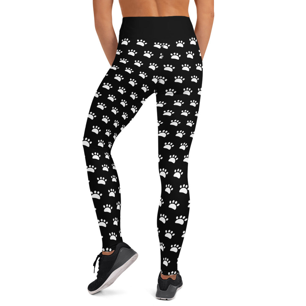 Paws Yoga Leggings - Black