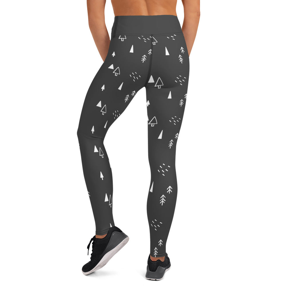 Christmas Yoga Leggings - Charcoal