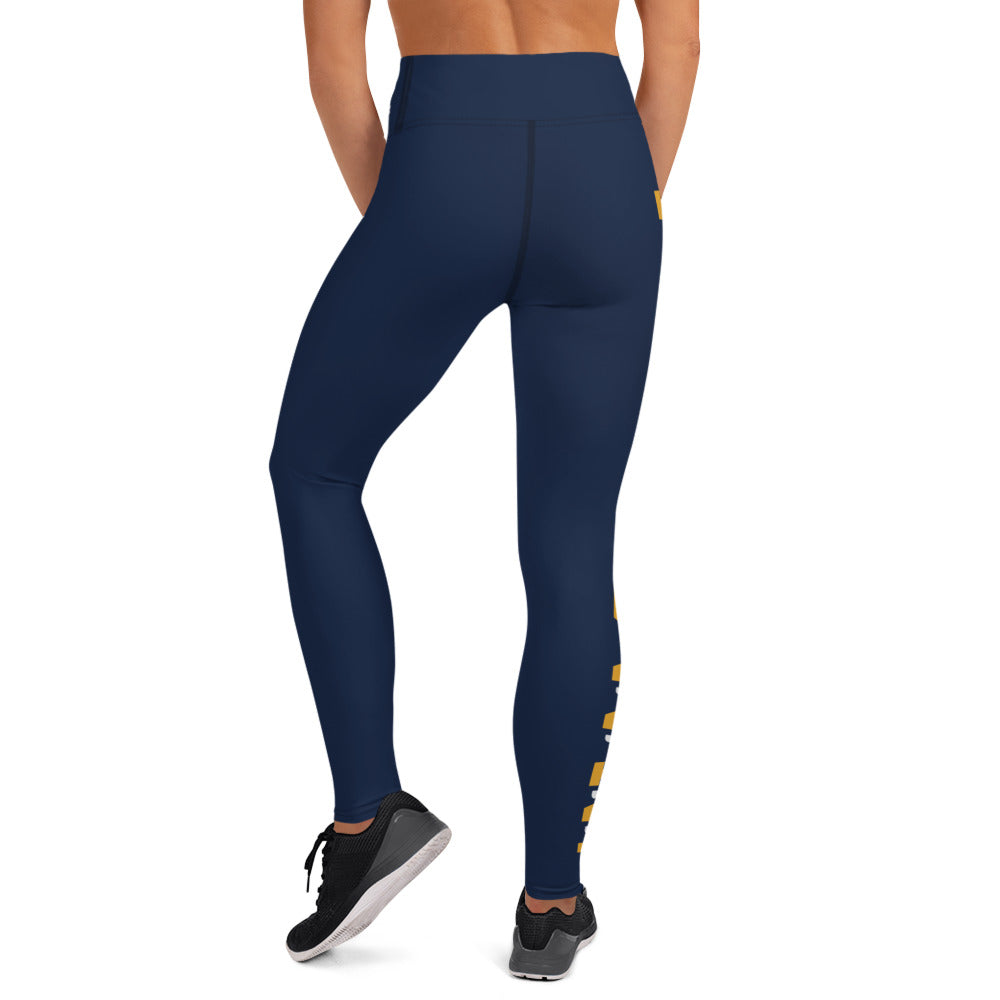 Touch Down! Yoga Leggings - Blue & Gold