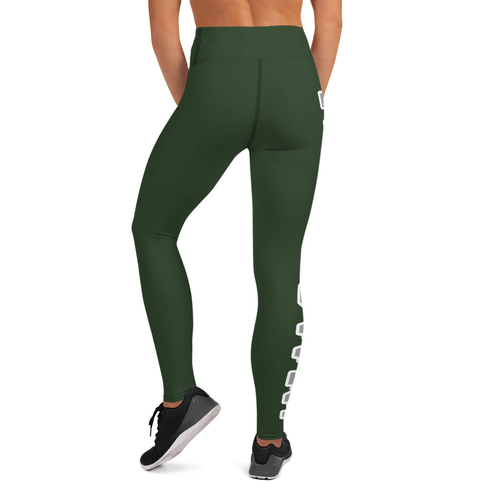 Touch Down! Yoga Leggings - Green & Grey