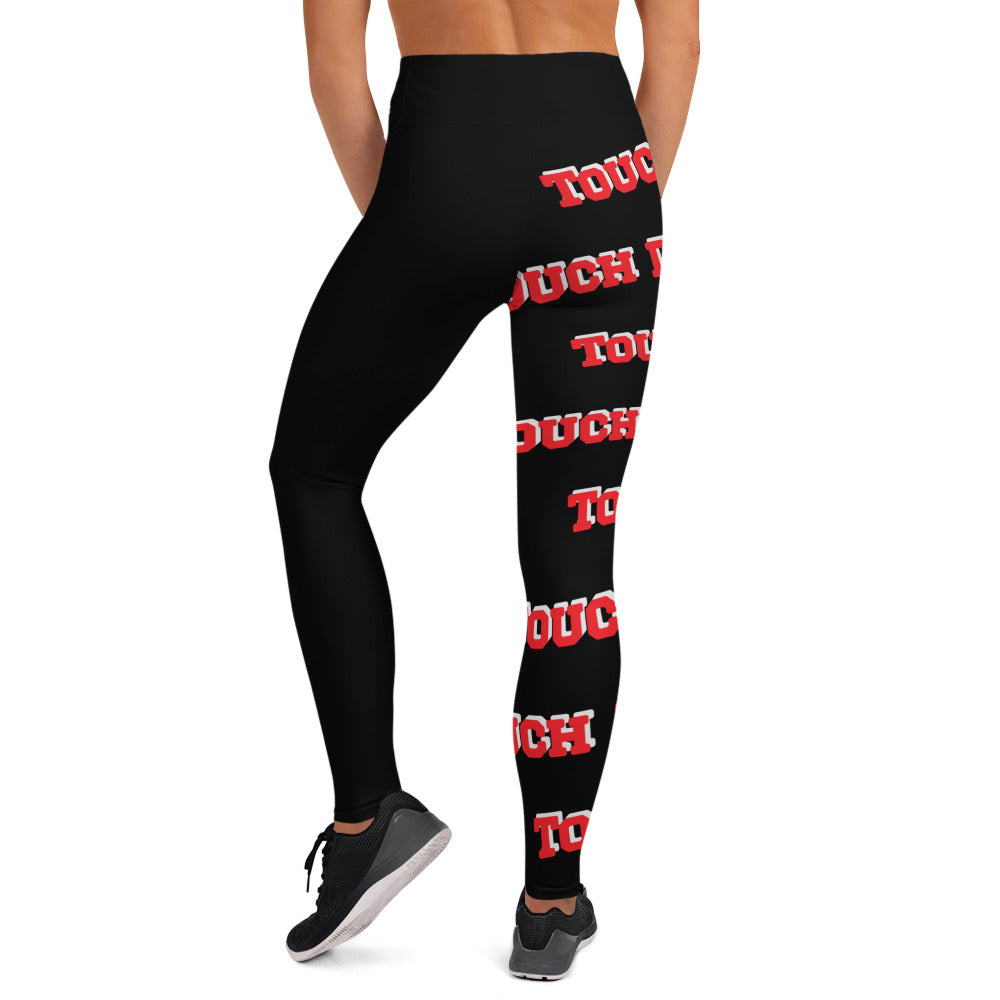 Touch Down! Print Yoga Leggings - Black