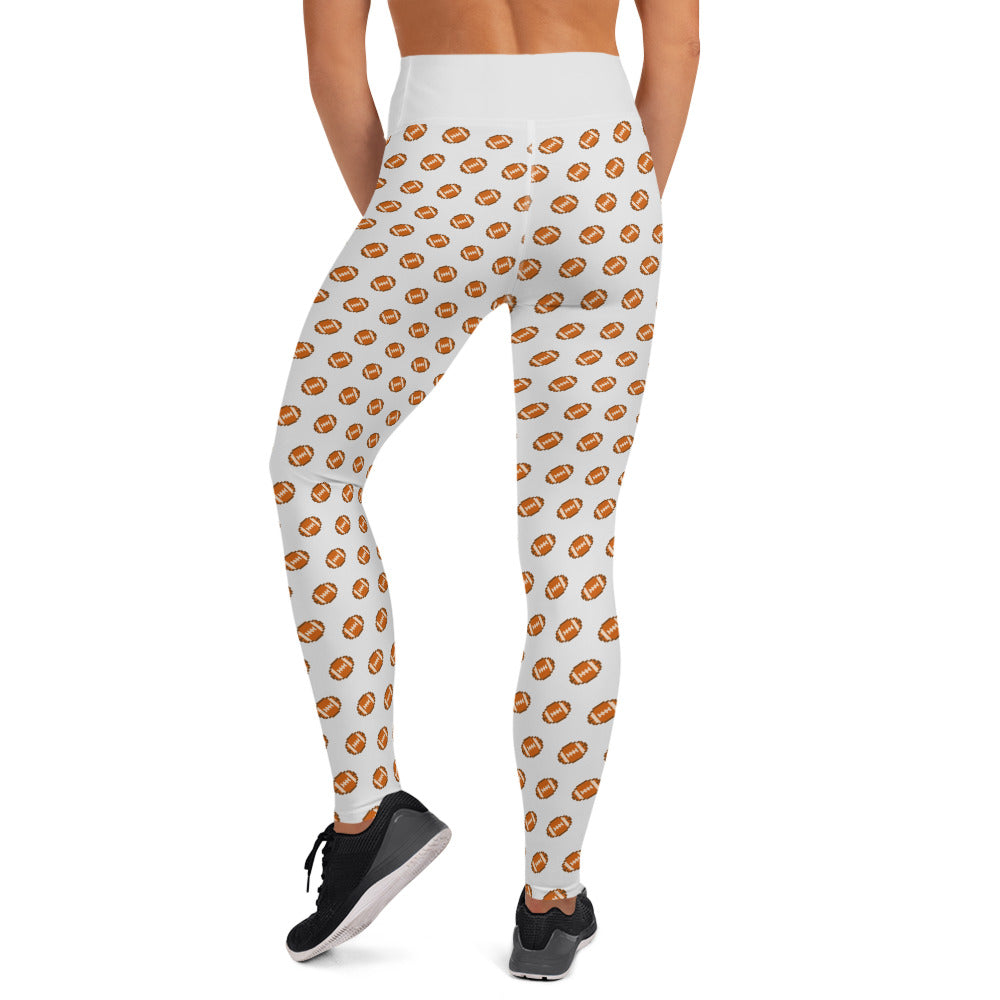 Pixel Football Yoga Leggings - Light Grey