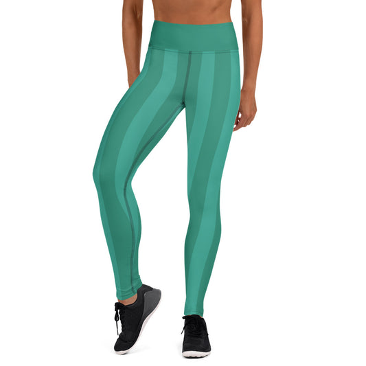 Stripe Yoga Leggings - Green