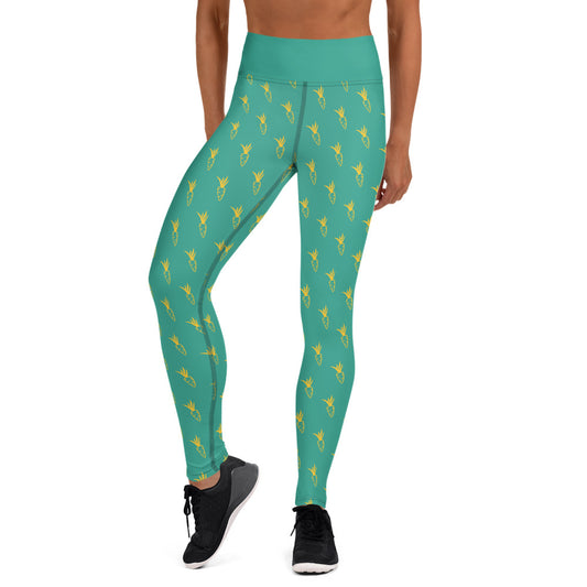 Carrot Yoga Leggings -  Green & Yellow