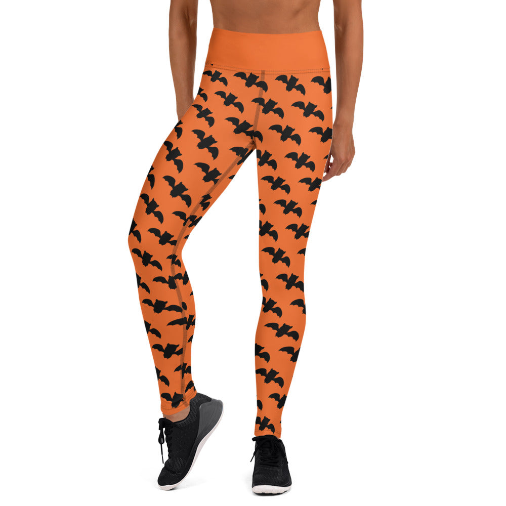 Bat Yoga Leggings - Orange