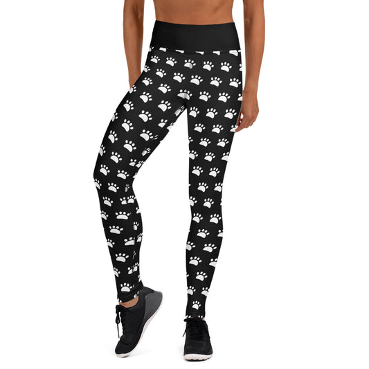 Paws Yoga Leggings - Black