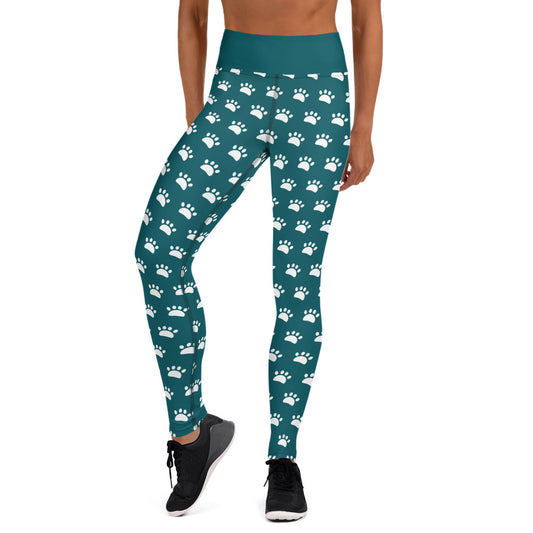 Paws Yoga Leggings - Blue