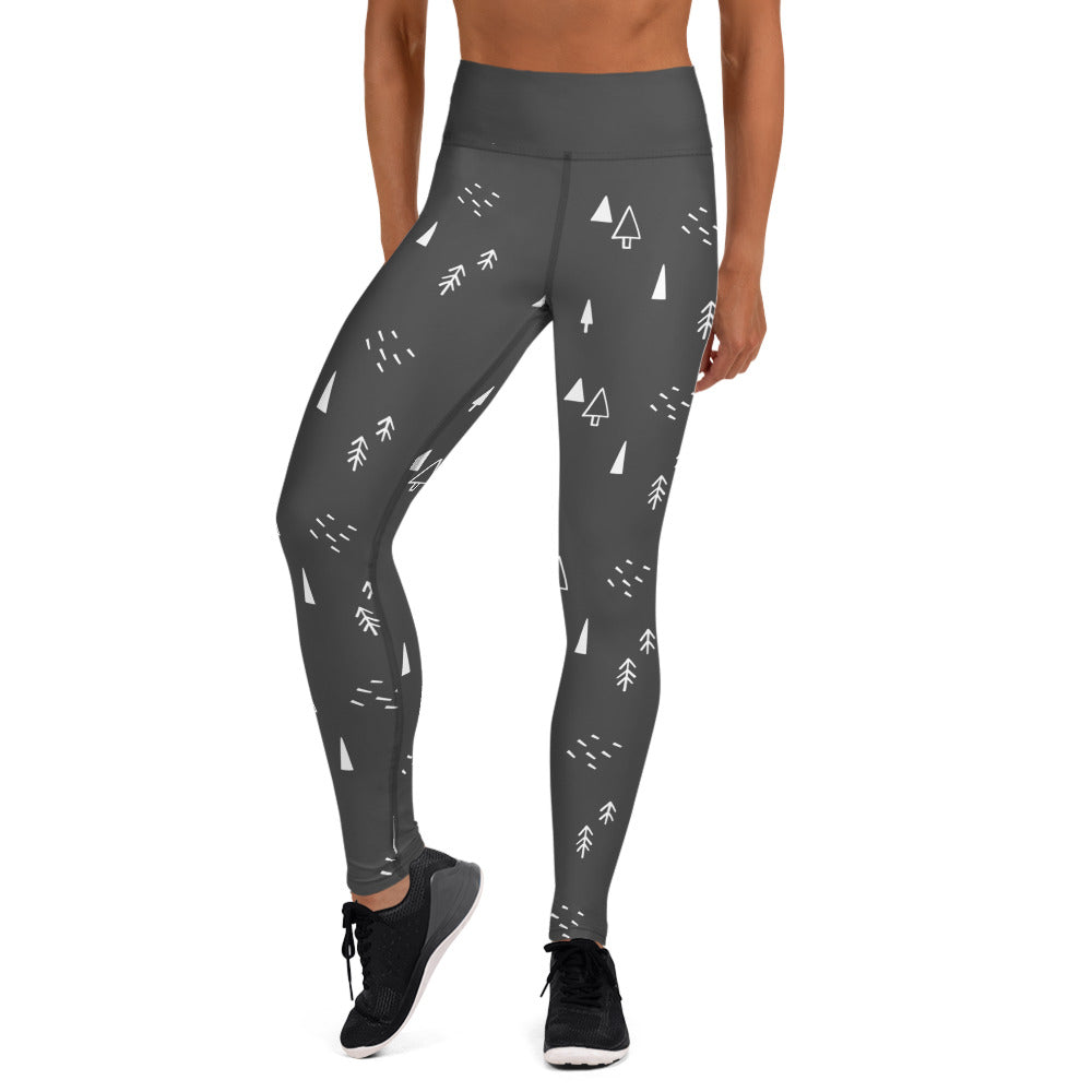 Christmas Yoga Leggings - Charcoal