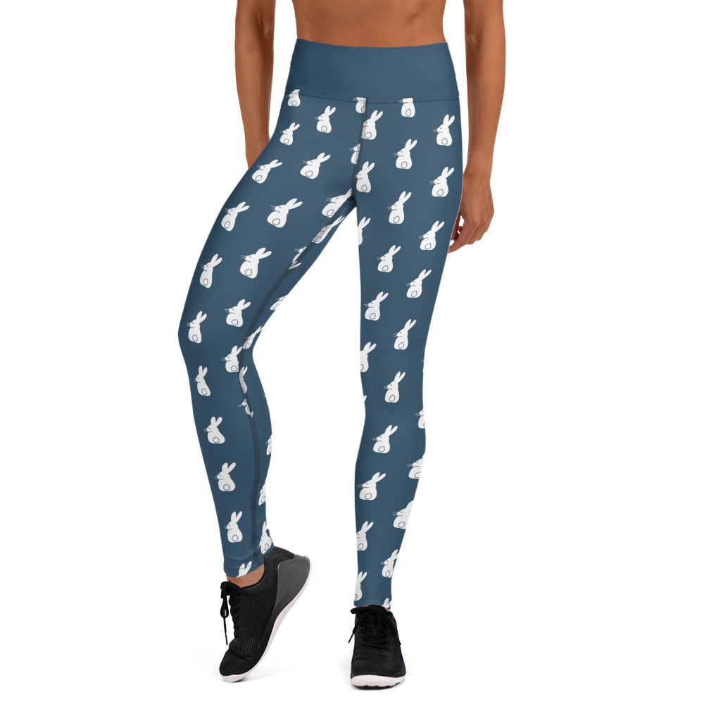 Bunny Yoga Leggings - Blue