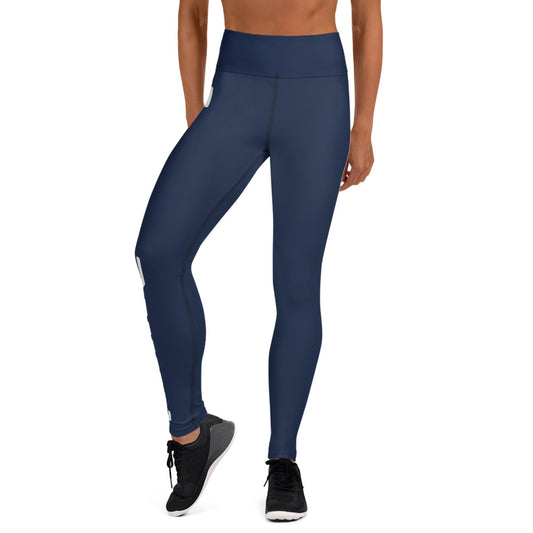 Touch Down! Yoga Leggings - Blue & Gold