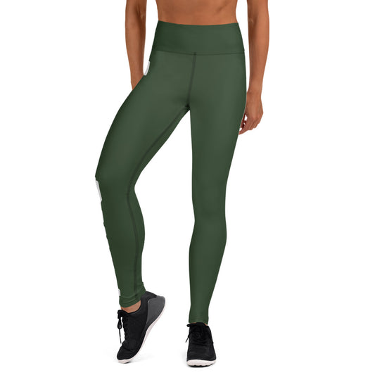 Touch Down! Yoga Leggings - Green & Grey