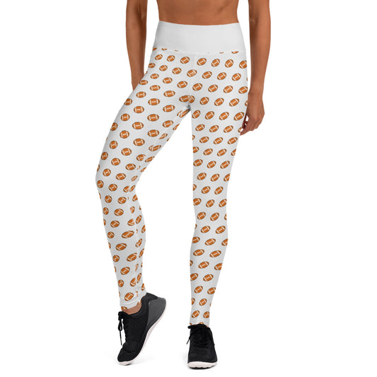 Pixel Football Yoga Leggings - Light Grey