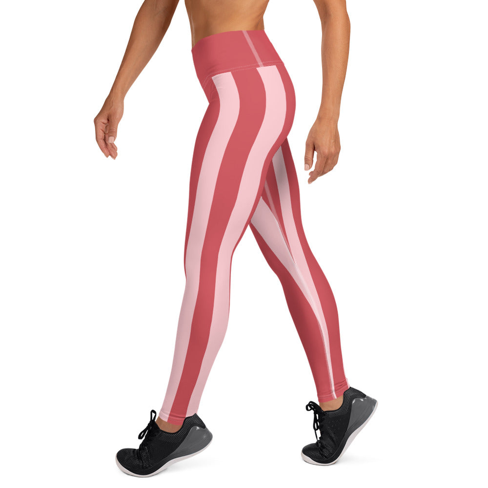 Stripe Yoga Leggings - Pink