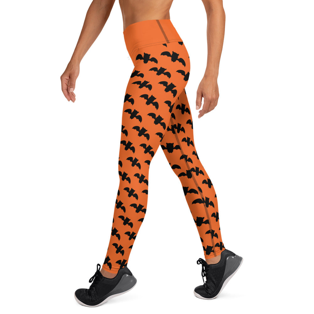 Bat Yoga Leggings - Orange