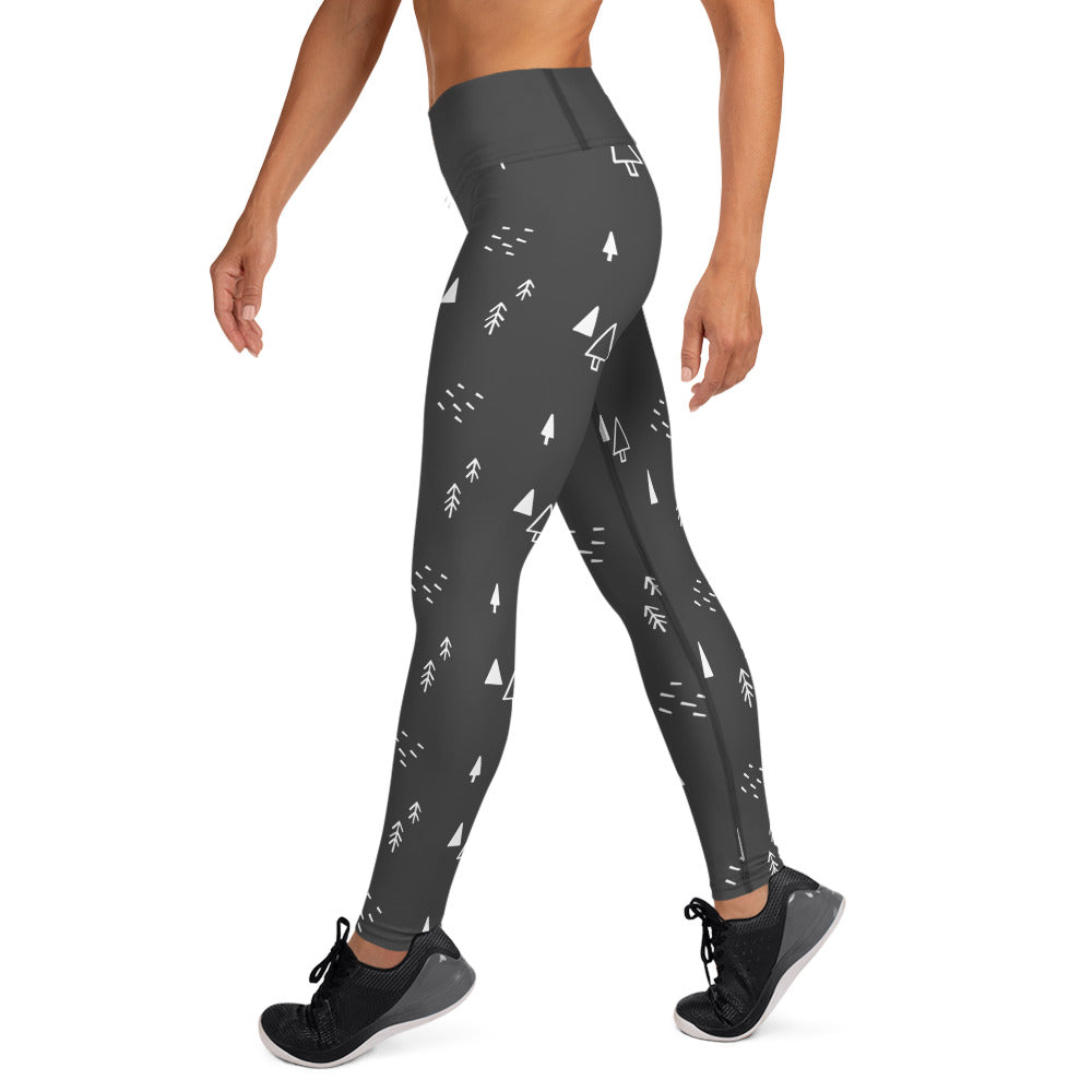 Christmas Yoga Leggings - Charcoal