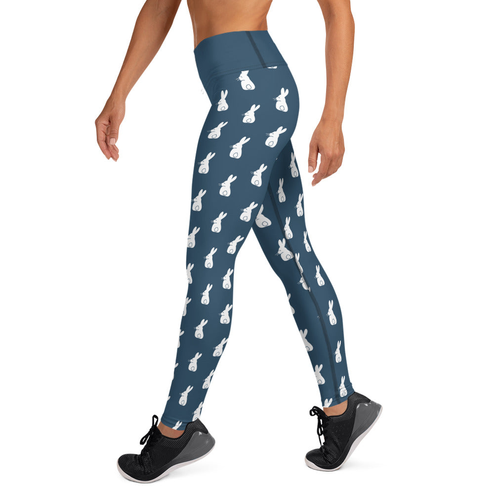 Bunny Yoga Leggings - Blue