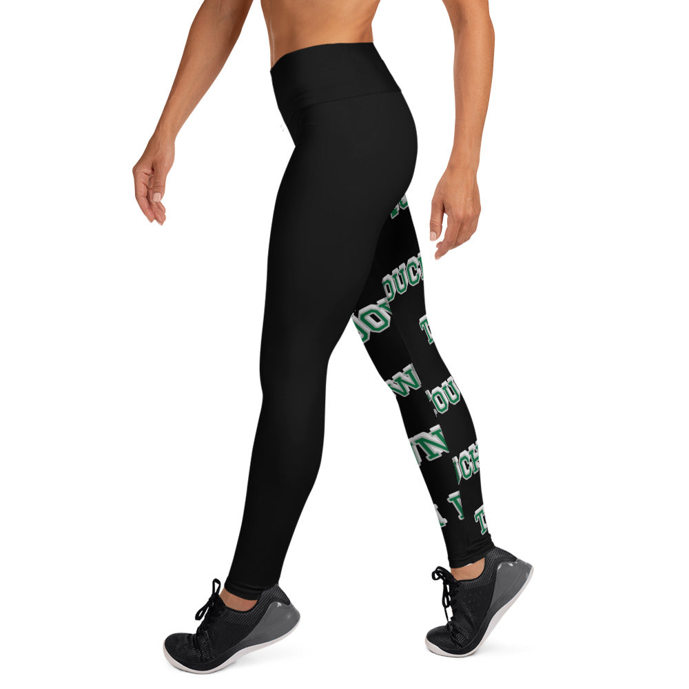 Touch Down! Print Yoga Leggings - Black, Grey, Green