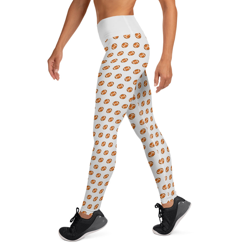 Pixel Football Yoga Leggings - Light Grey