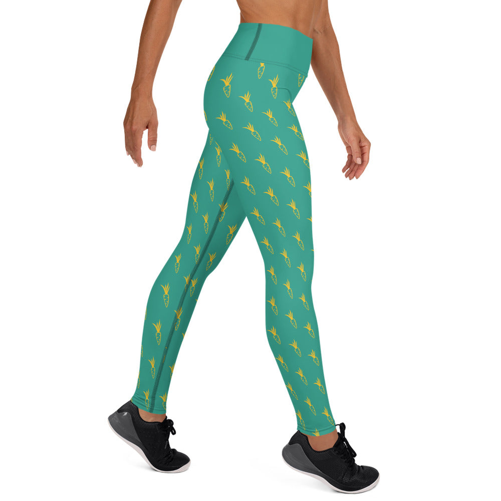 Carrot Yoga Leggings -  Green & Yellow