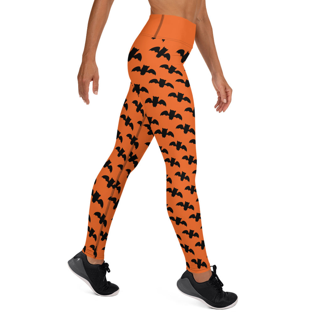 Bat Yoga Leggings - Orange