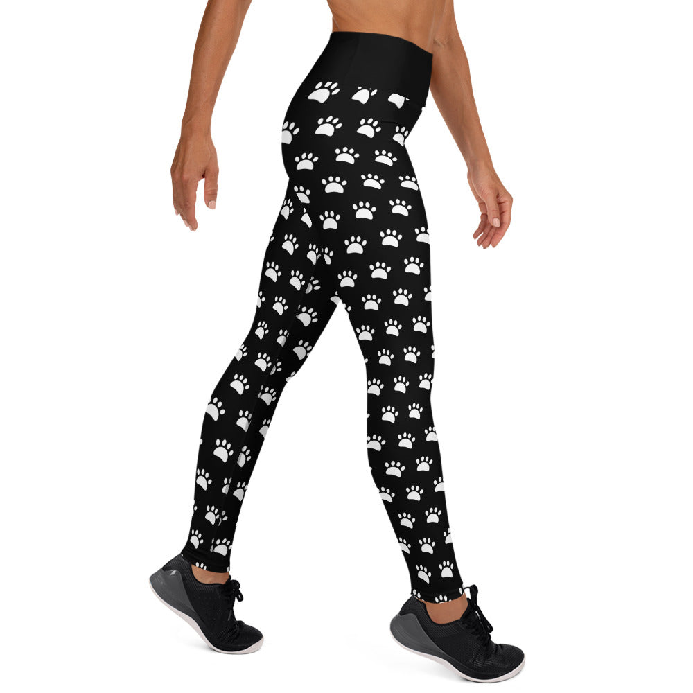 Paws Yoga Leggings - Black