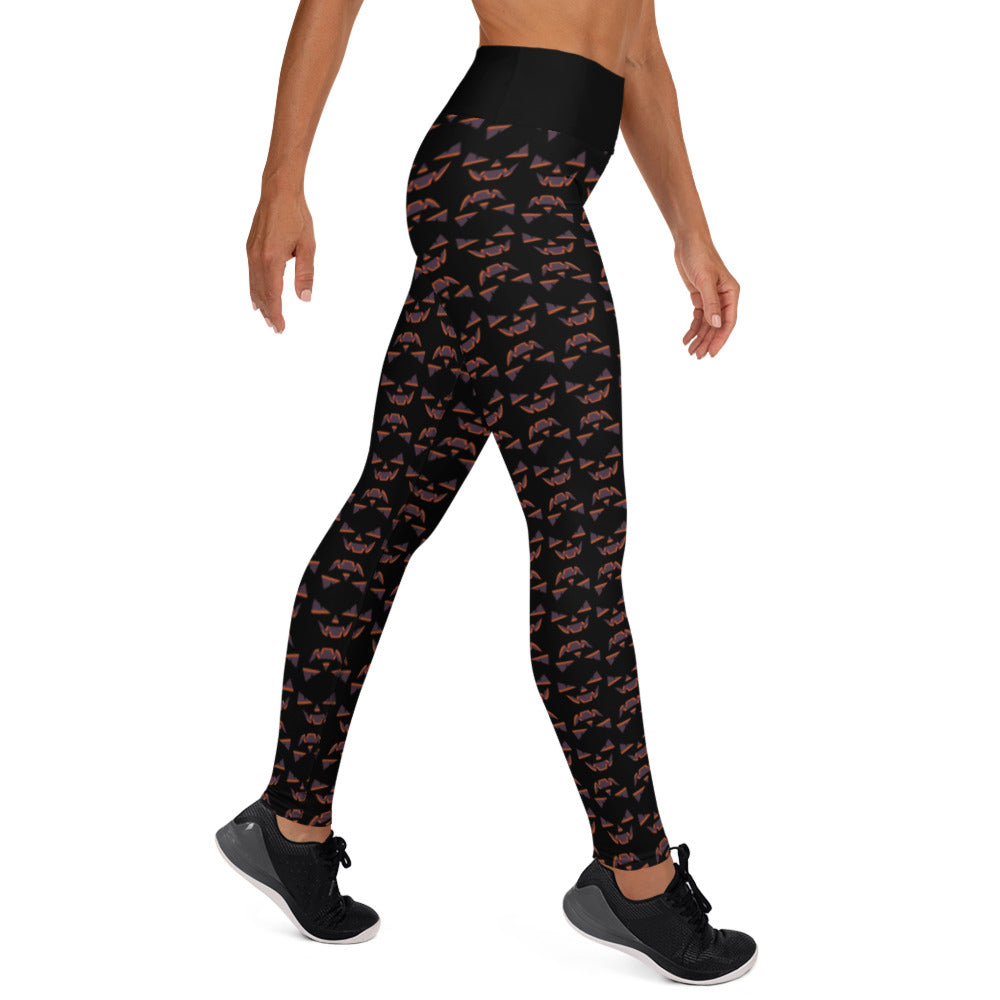 Halloween Face Yoga Leggings - Black