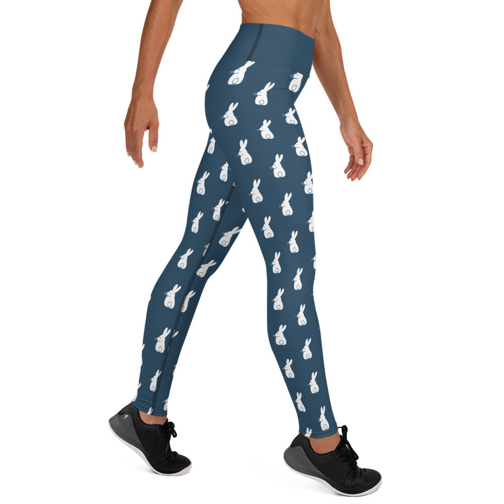 Bunny Yoga Leggings - Blue