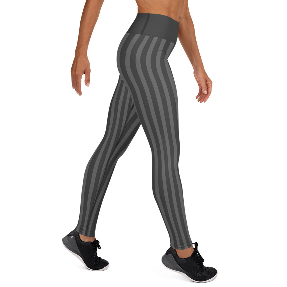 Stripe Yoga Leggings - Charcoal