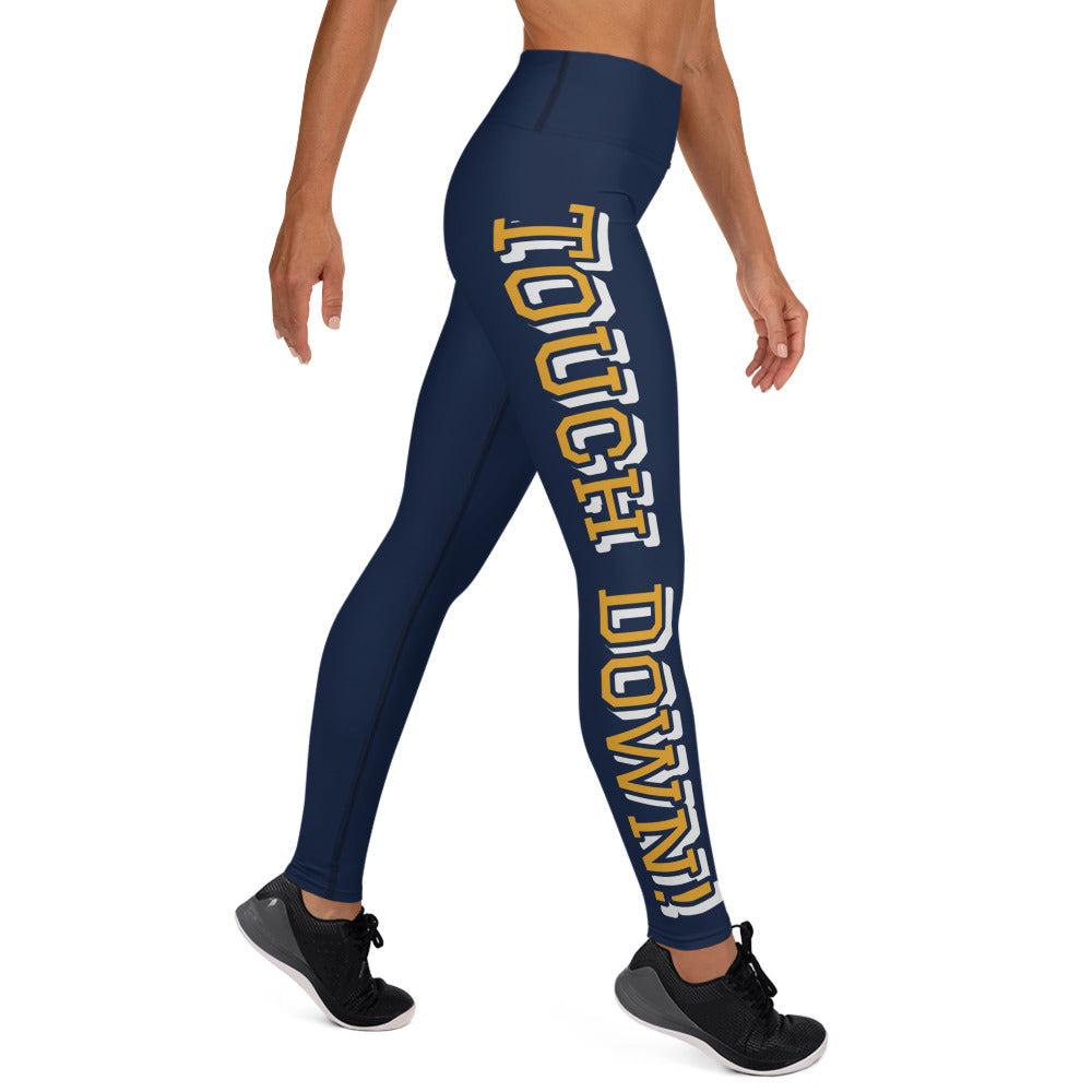 Touch Down! Yoga Leggings - Blue & Gold