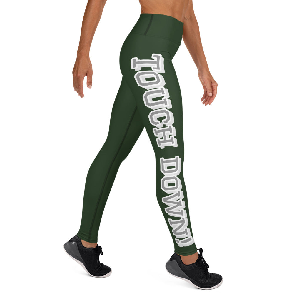 Touch Down! Yoga Leggings - Green & Grey