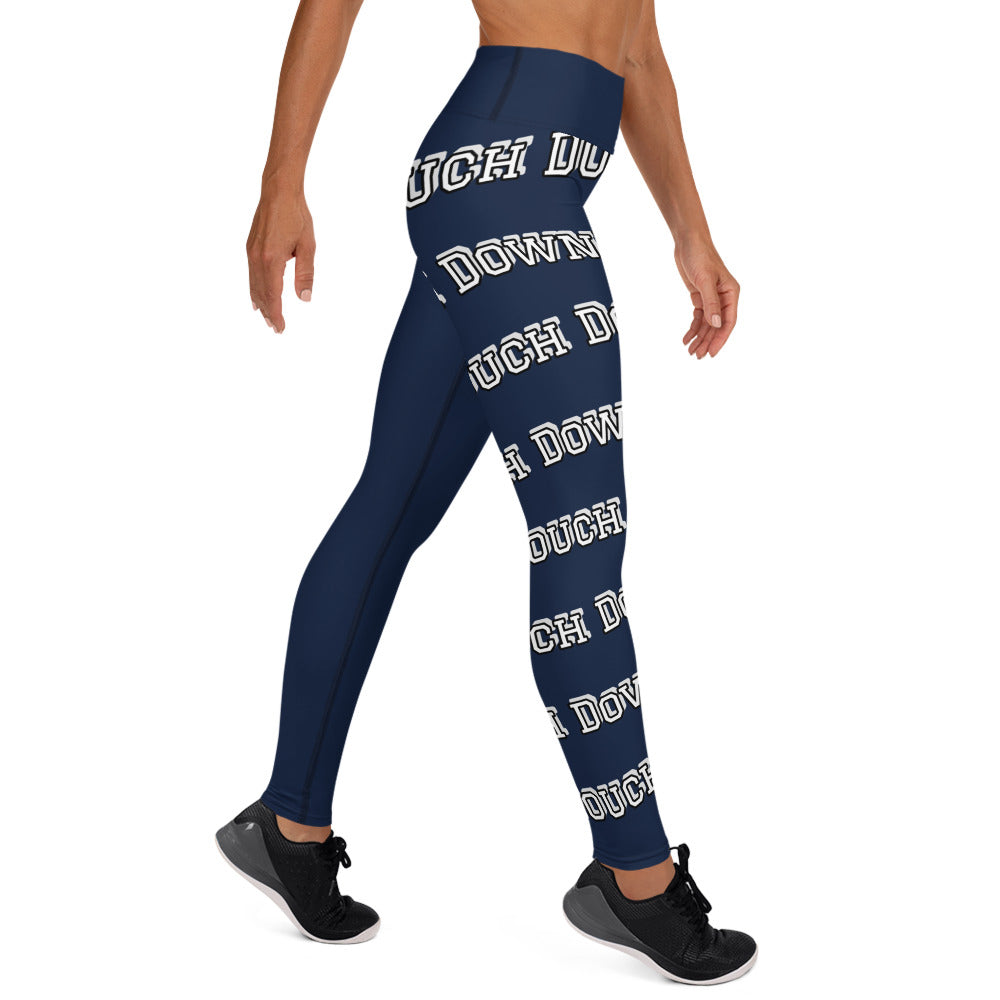 Touch Down! Print Yoga Leggings - Navy