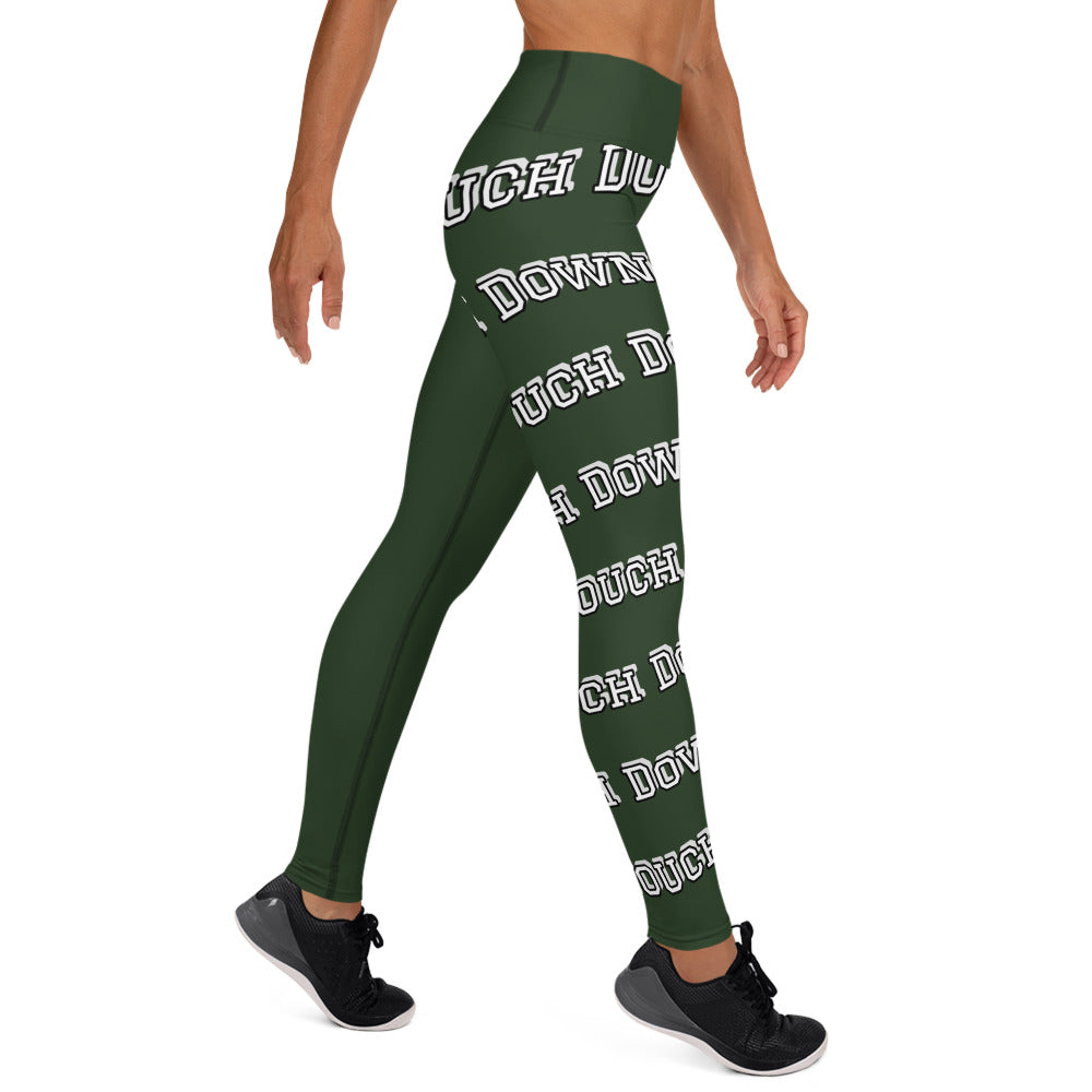 Touch Down! Print Yoga Leggings - Green