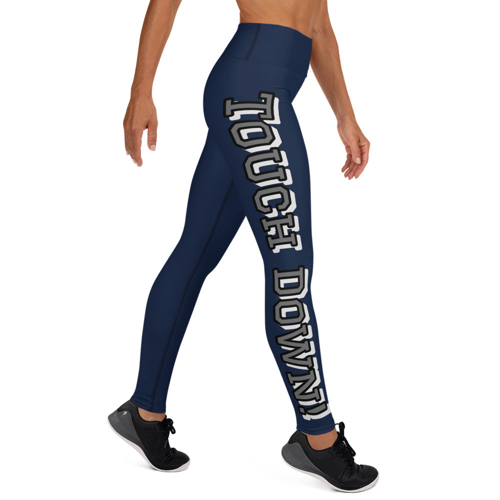 Touch Down! Yoga Leggings - Navy & Grey